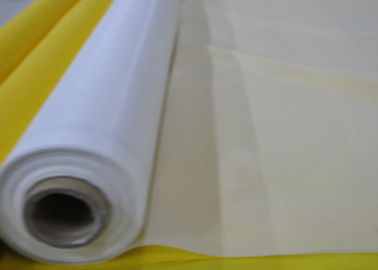 Tessuto di maglia a 144 pollici del poliestere del monofilamento del poliestere 180T colore bianco/giallo di Rolls