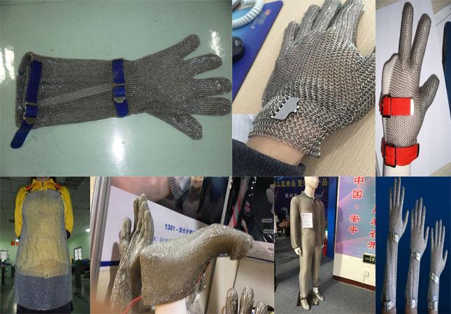 Anti guanti dell'acciaio inossidabile di taglio del macellaio con i piatti di metallo, ad alta resistenza