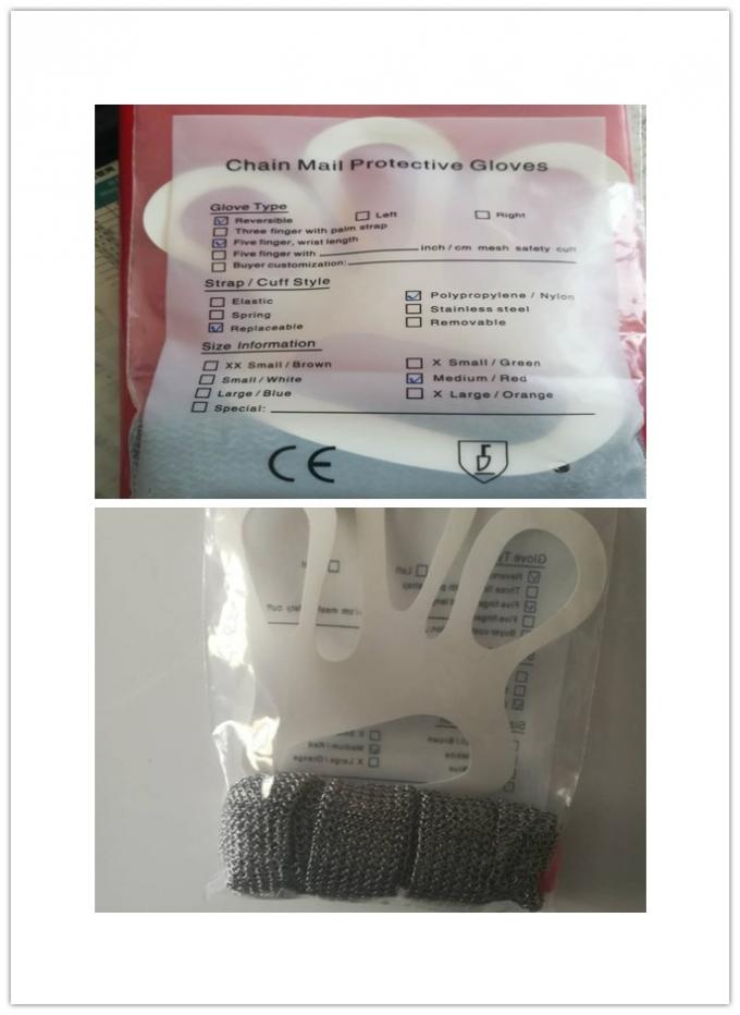 Guanti della maglia dell'acciaio inossidabile SS304, maglia dell'anello dell'acciaio inossidabile per la cucina