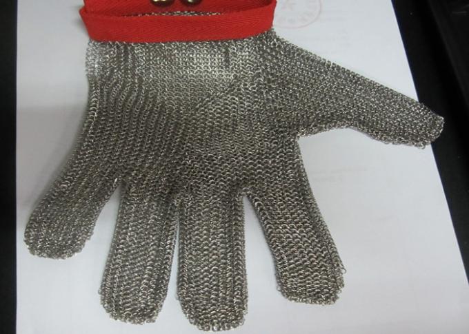Guanti rossi per il taglio, guanti di maglia dell'acciaio inossidabile di dimensione di m. antiusura