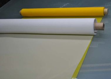 Maglia di giallo/bianca poliestere di serigrafia, panno di bullonatura del poliestere 300Mesh