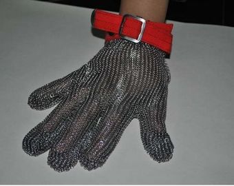 Porcellana Guanti dell'acciaio inossidabile della rete metallica di sicurezza per industria di protezione, tipo di cinque/tre dita fornitore