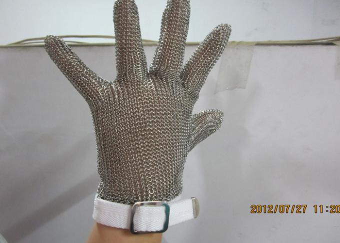 Il guanto bianco di taglio di Chainmail di dimensione di S, guanti della sicurezza della maglia metallica ha tagliato resistente